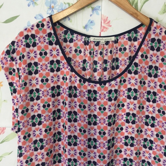 Daniel Rainn Tops - Daniel Rainn Cap-Sleeved Top in Fun Spring Colors